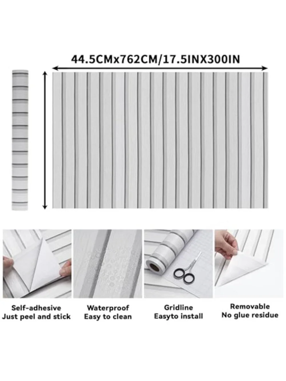Wood Slat Peel and Stick Wallpaper Self Adhesive Contact Paper Wall Panel Decor